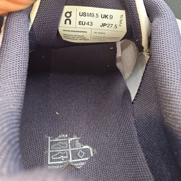 ON Running Cloud 5 Glacier White Sneakers Running Shoes Size [9.5] - Picture 7 of 10